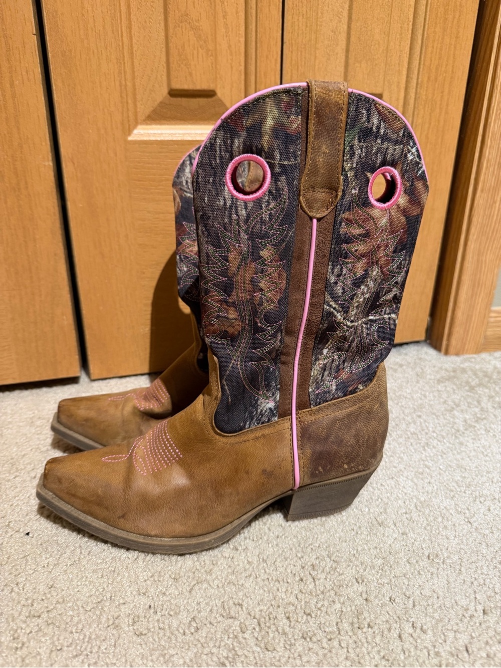 Women’s John Deere Camoflauge/Brown/Pink Western Cowgirl Boots